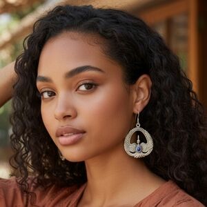 ✨️OOAK! Sterling Silver Lapis Lazuli Phoenix Rising Earrings!